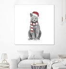 Xmas cat by Solti Balázs on GIANT ART - white digital drawing