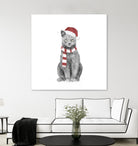 Xmas cat by Solti Balázs on GIANT ART - white digital drawing