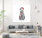 Xmas cat by Solti Balázs on GIANT ART - white digital drawing