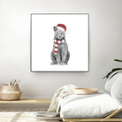 Xmas cat by Solti Balázs on GIANT ART - white digital drawing