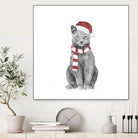 Xmas cat by Solti Balázs on GIANT ART - white digital drawing