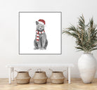 Xmas cat by Solti Balázs on GIANT ART - white digital drawing