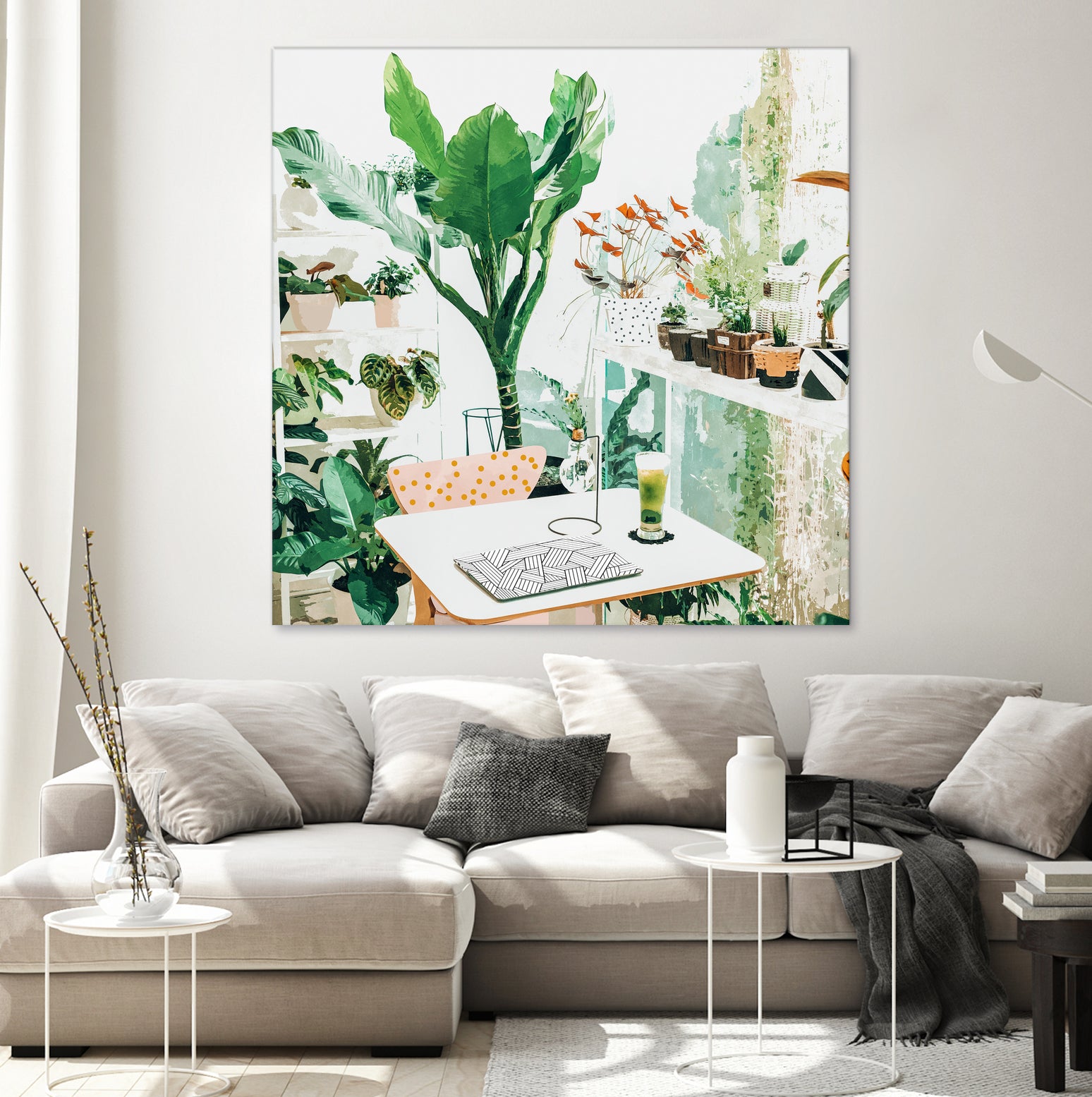 Junglow, Urban Jungle Botanical Home decor, Tropical Plants by Uma Gokhale on GIANT ART - green digital painting