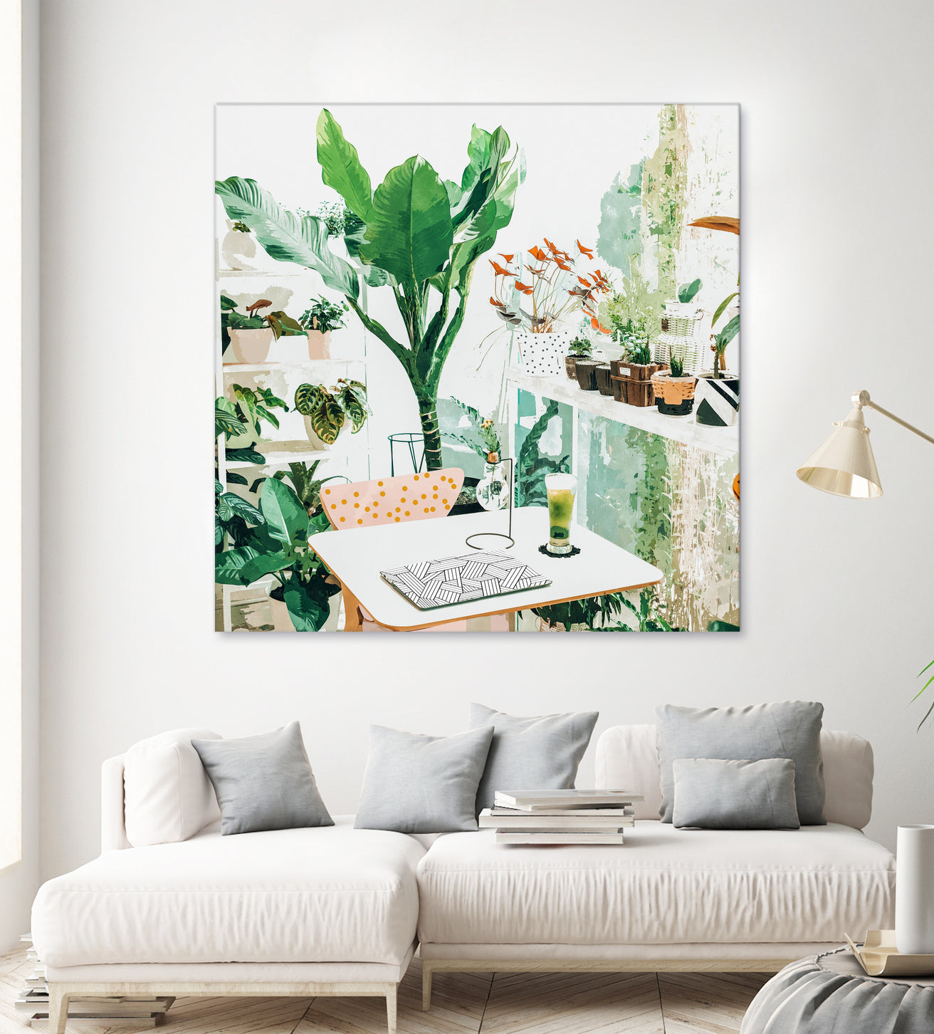 Junglow, Urban Jungle Botanical Home decor, Tropical Plants by Uma Gokhale on GIANT ART - green digital painting