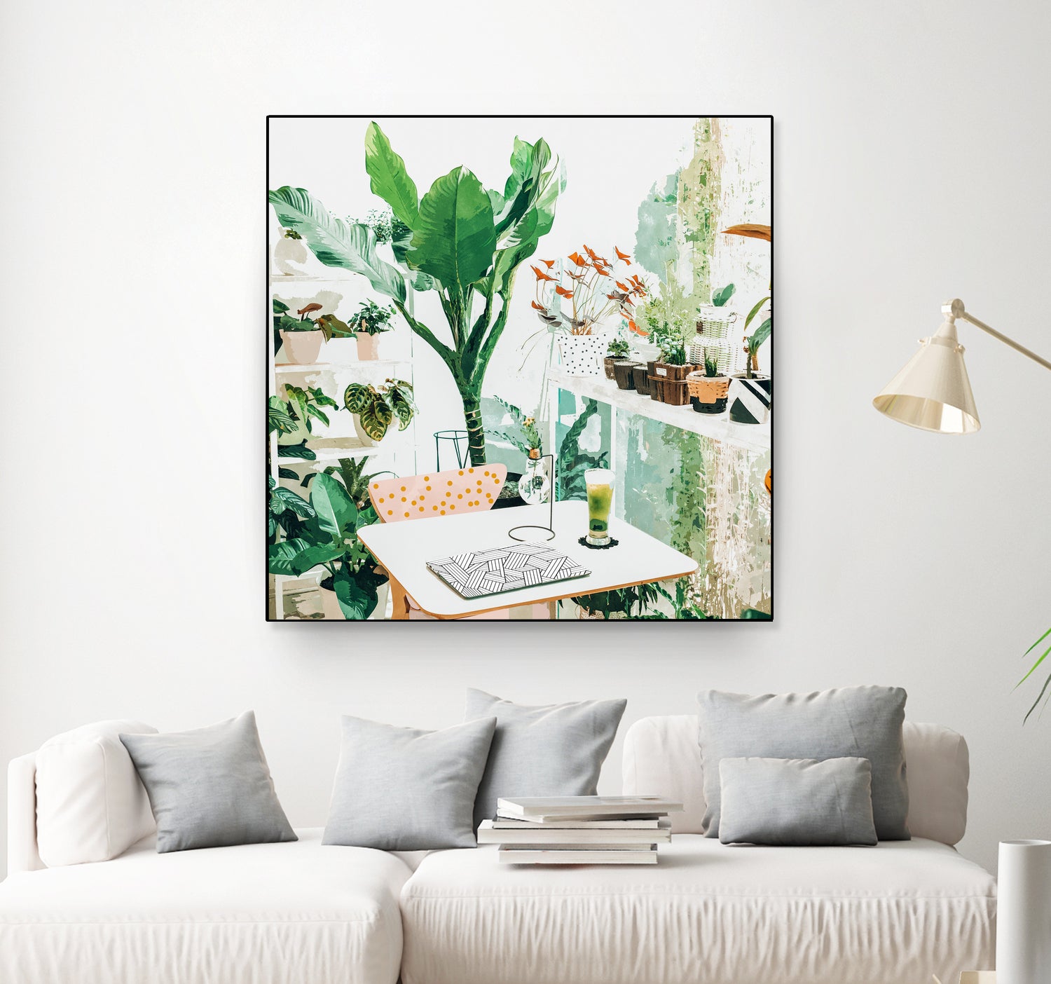 Junglow, Urban Jungle Botanical Home decor, Tropical Plants by Uma Gokhale on GIANT ART - green digital painting