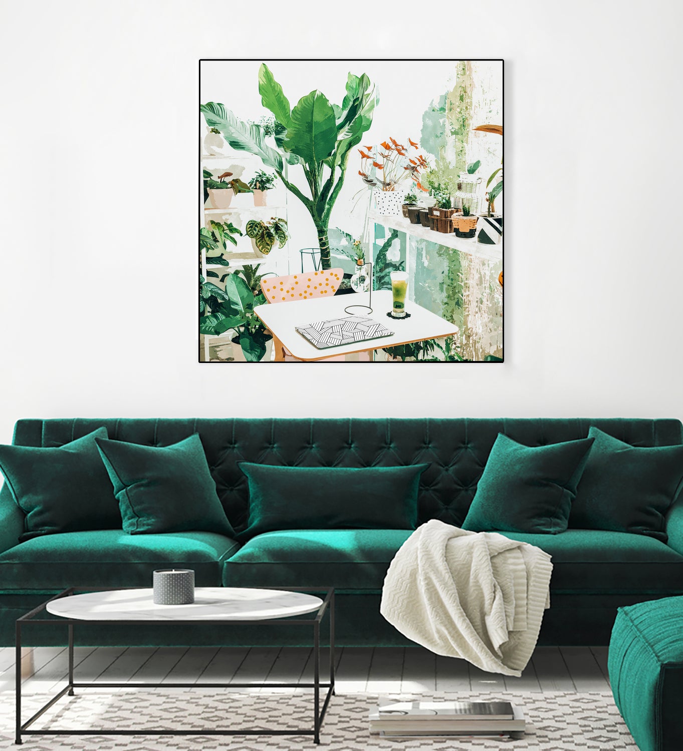 Junglow, Urban Jungle Botanical Home decor, Tropical Plants by Uma Gokhale on GIANT ART - green digital painting