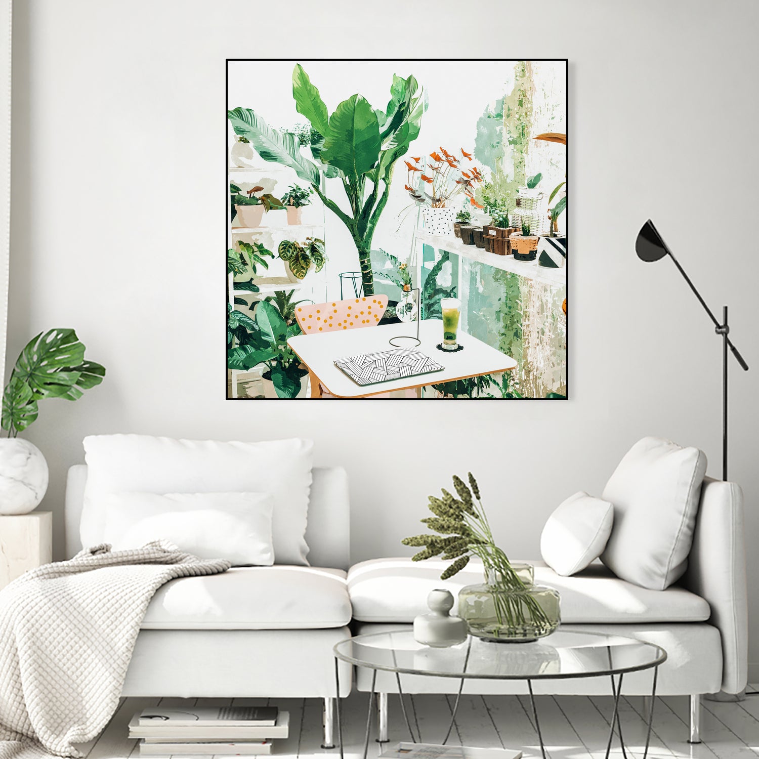 Junglow, Urban Jungle Botanical Home decor, Tropical Plants by Uma Gokhale on GIANT ART - green digital painting