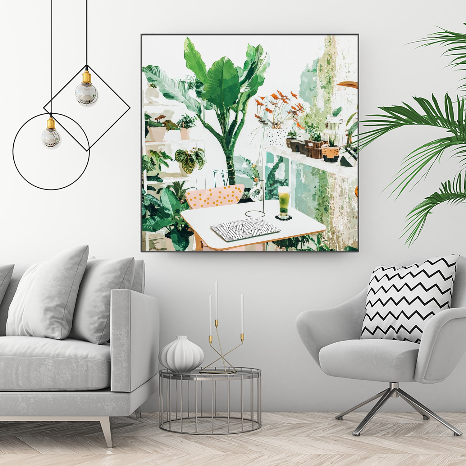 Junglow, Urban Jungle Botanical Home decor, Tropical Plants by Uma Gokhale on GIANT ART - green digital painting