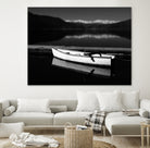 White lake boat by IOANNA PAPANIKOLAOU on GIANT ART - black photo illustration