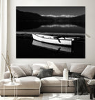 White lake boat by IOANNA PAPANIKOLAOU on GIANT ART - black photo illustration