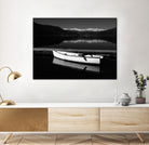 White lake boat by IOANNA PAPANIKOLAOU on GIANT ART - black photo illustration