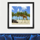 giraffe and hippo by Artem Avetisyan on GIANT ART - brown photo illustration