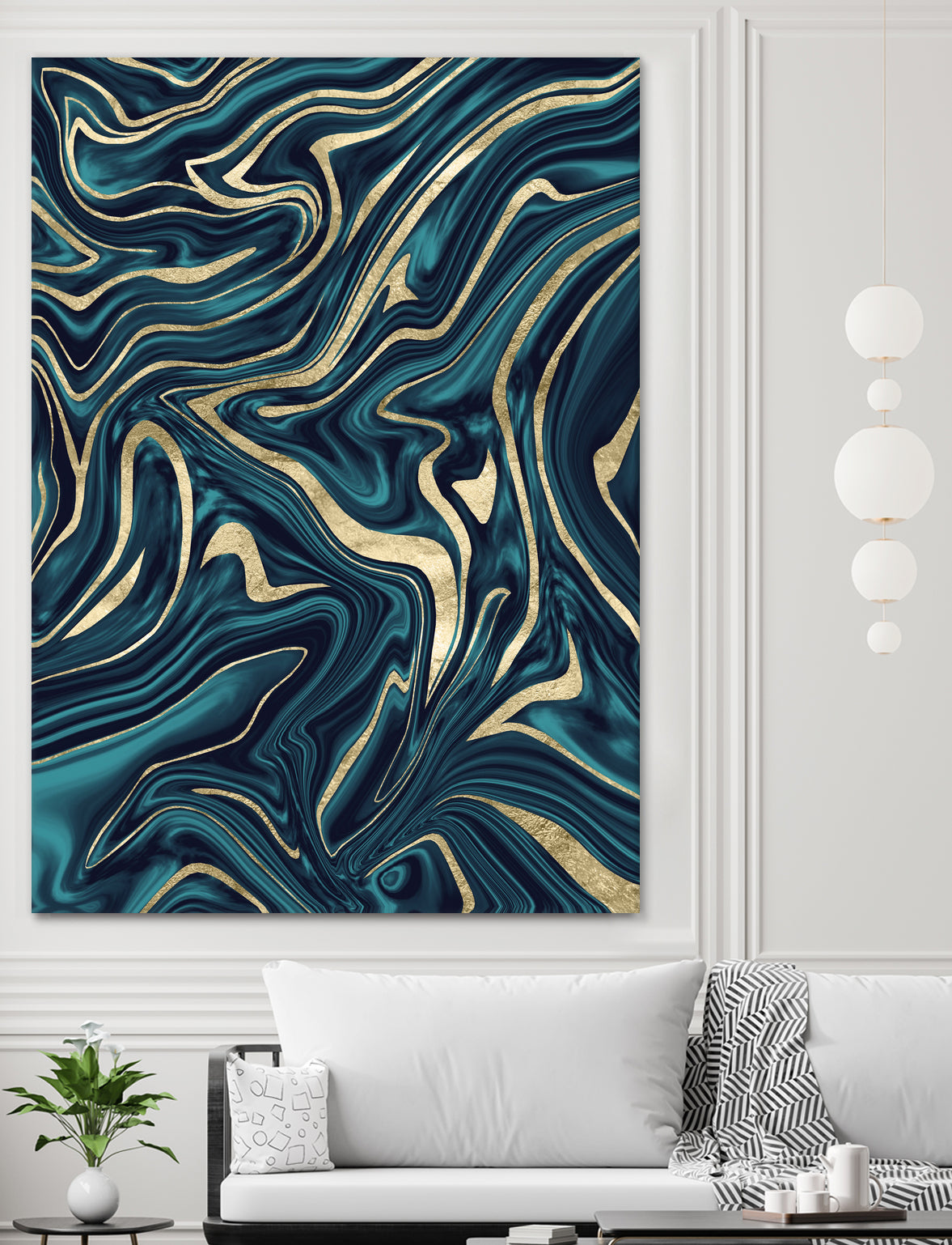 Teal Navy Blue Gold Marble #1 #decor #art by Anita & Bella Jantz on GIANT ART - blue digital painting