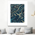 Teal Navy Blue Gold Marble #1 #decor #art by Anita & Bella Jantz on GIANT ART - blue digital painting