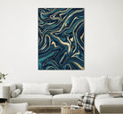 Teal Navy Blue Gold Marble #1 #decor #art by Anita & Bella Jantz on GIANT ART - blue digital painting