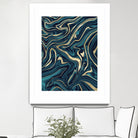 Teal Navy Blue Gold Marble #1 #decor #art by Anita & Bella Jantz on GIANT ART - blue digital painting