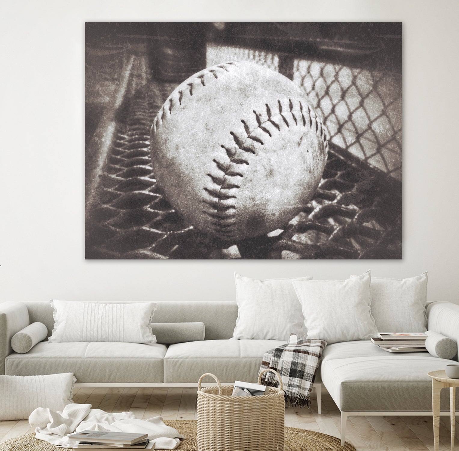 Softball on the Bench in Sepia by Leah McPhail on GIANT ART - brown photo illustration