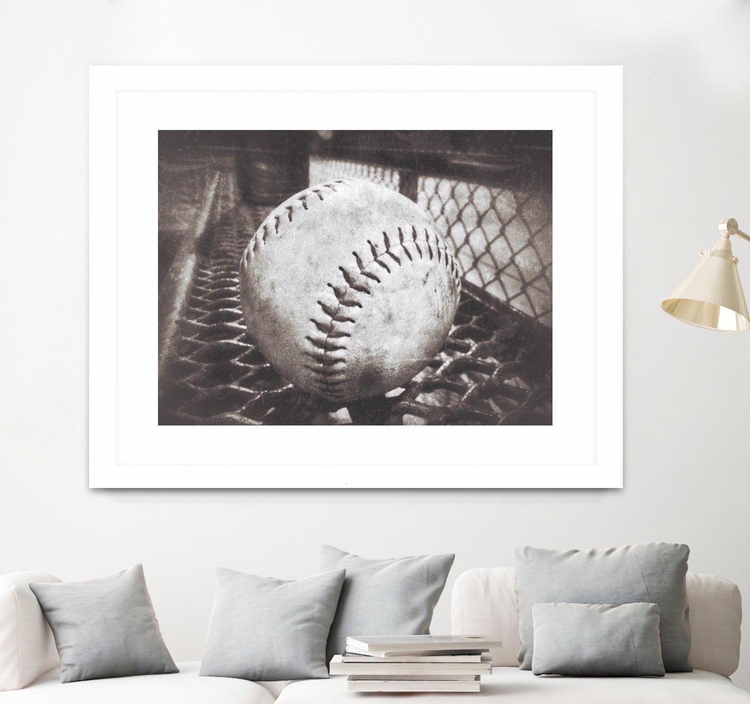 Softball on the Bench in Sepia by Leah McPhail on GIANT ART - brown photo illustration