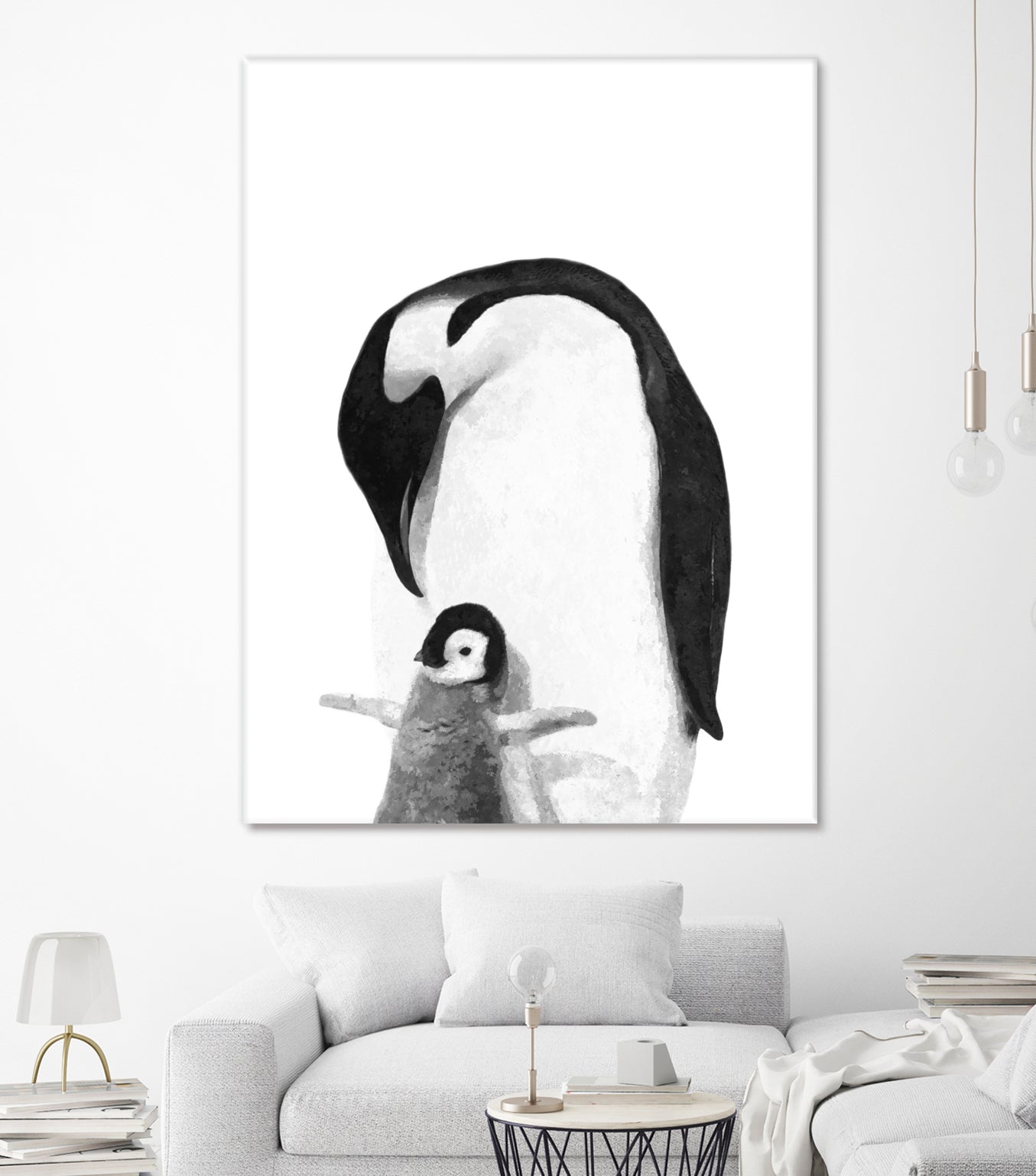 Black and White Penguins by Alessandra Minervini on GIANT ART - black digital painting