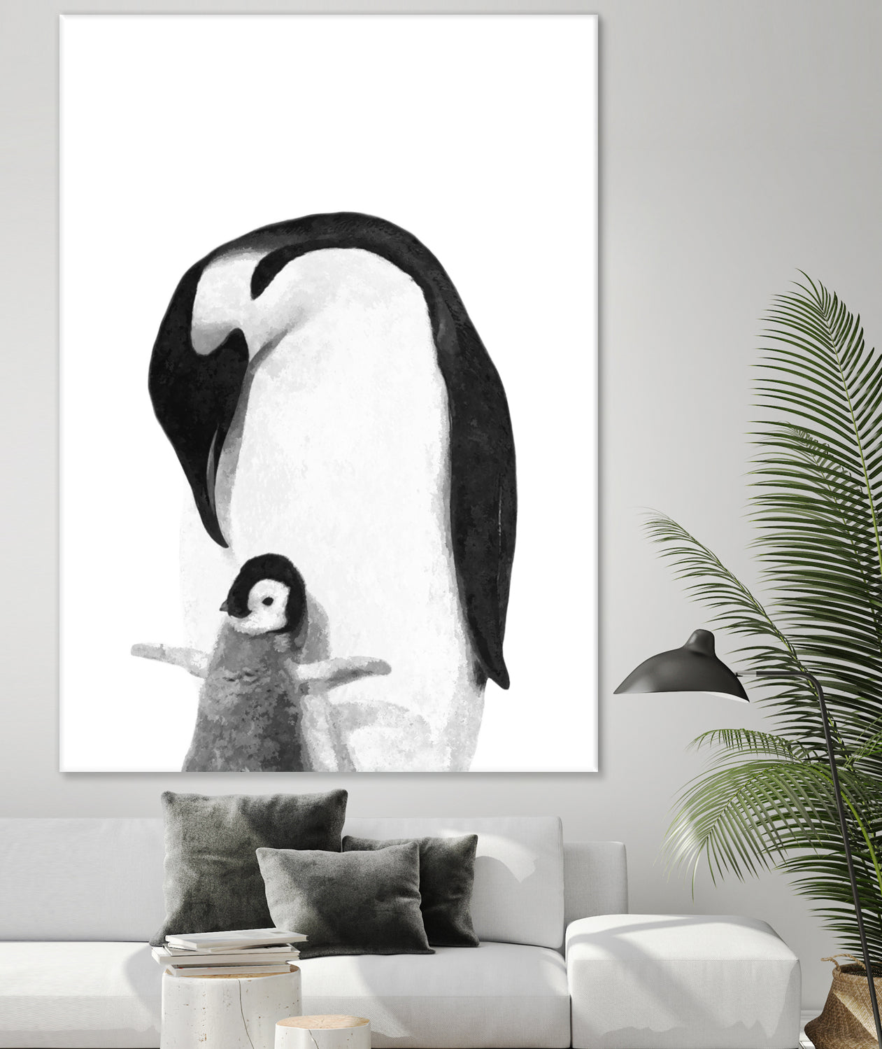 Black and White Penguins by Alessandra Minervini on GIANT ART - black digital painting