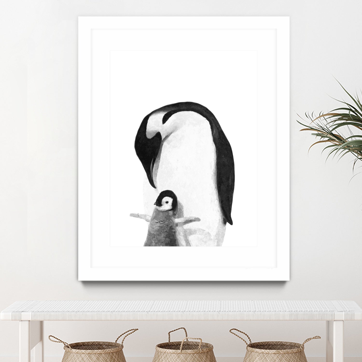 Black and White Penguins by Alessandra Minervini on GIANT ART - black digital painting