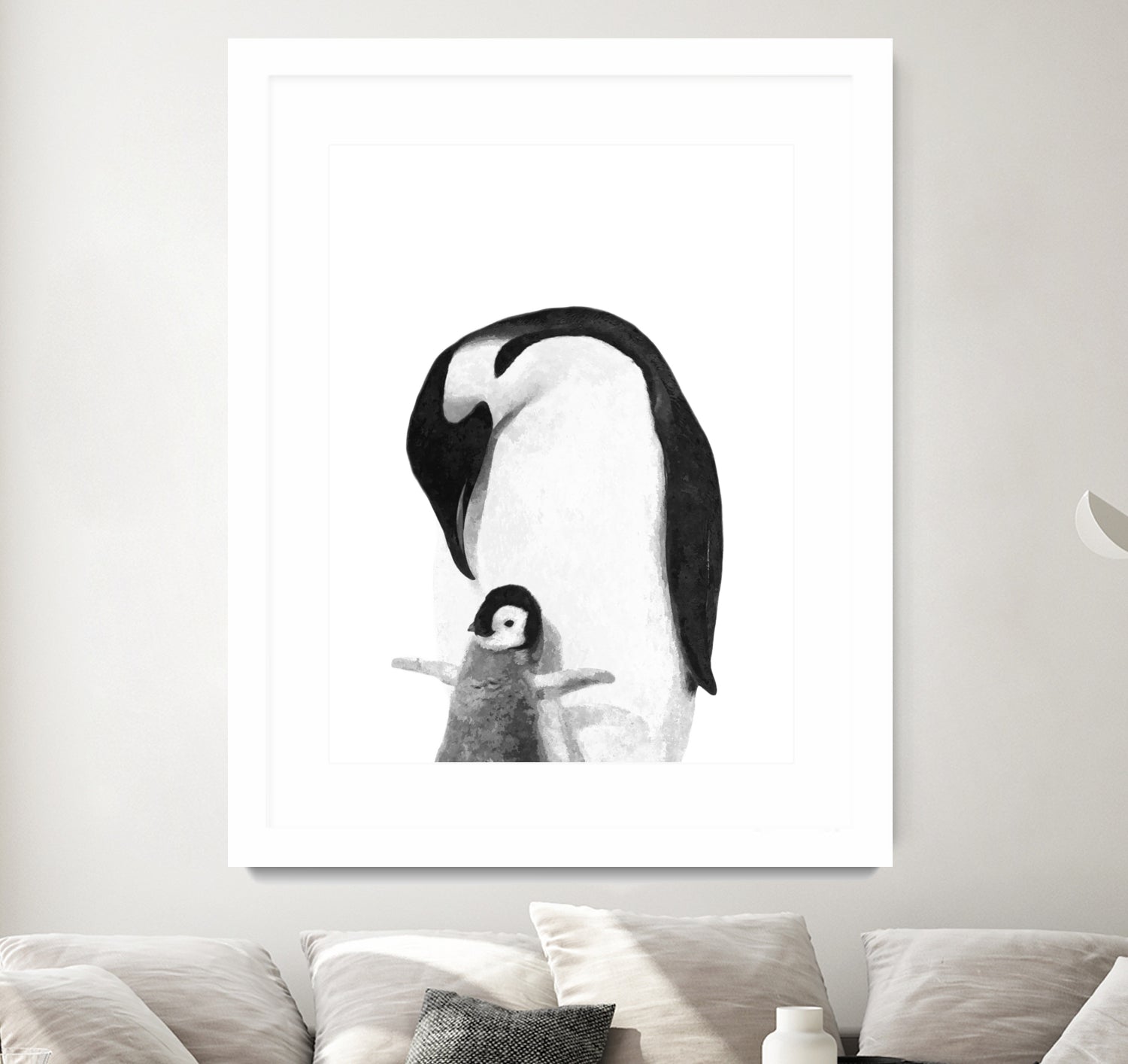 Black and White Penguins by Alessandra Minervini on GIANT ART - black digital painting