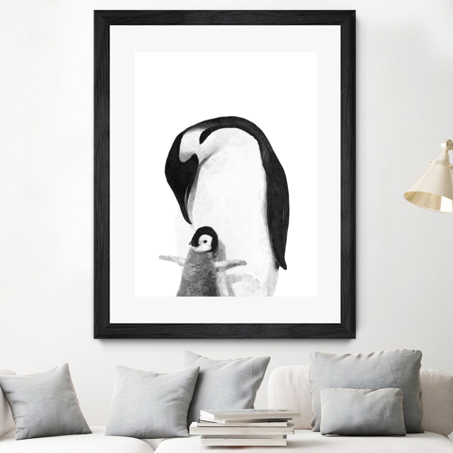 Black and White Penguins by Alessandra Minervini on GIANT ART - black digital painting