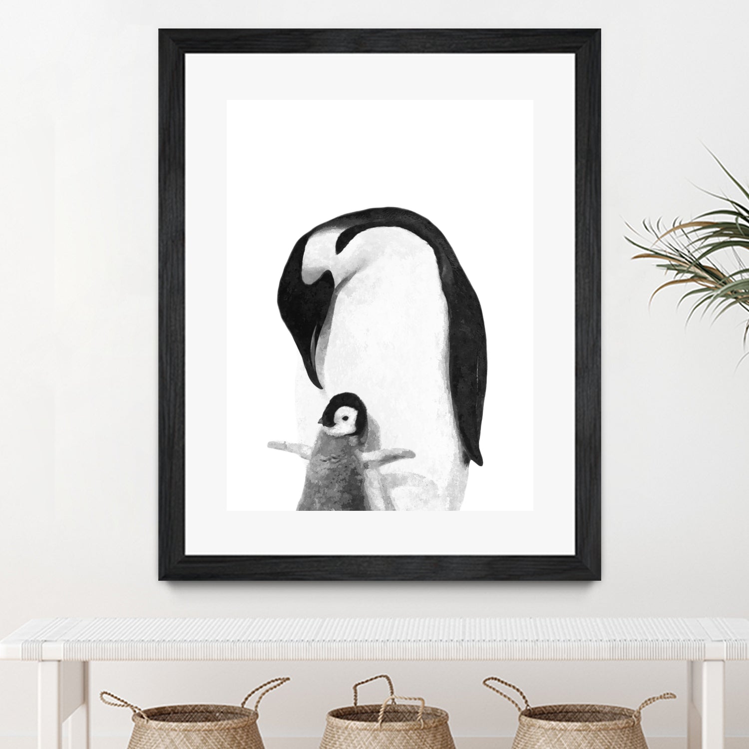 Black and White Penguins by Alessandra Minervini on GIANT ART - black digital painting