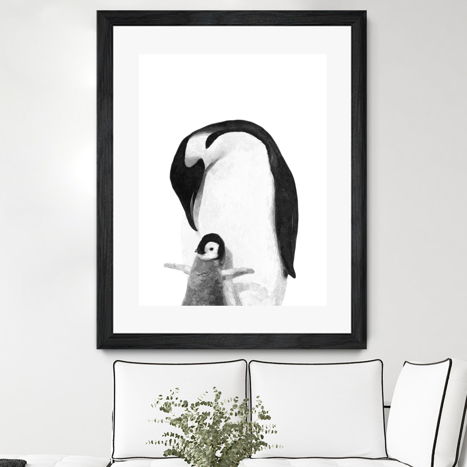 Black and White Penguins by Alessandra Minervini on GIANT ART - black digital painting