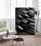 Black plastic cutlery by Studio OMG on GIANT ART - black photo illustration