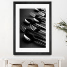 Black plastic cutlery by Studio OMG on GIANT ART - black photo illustration