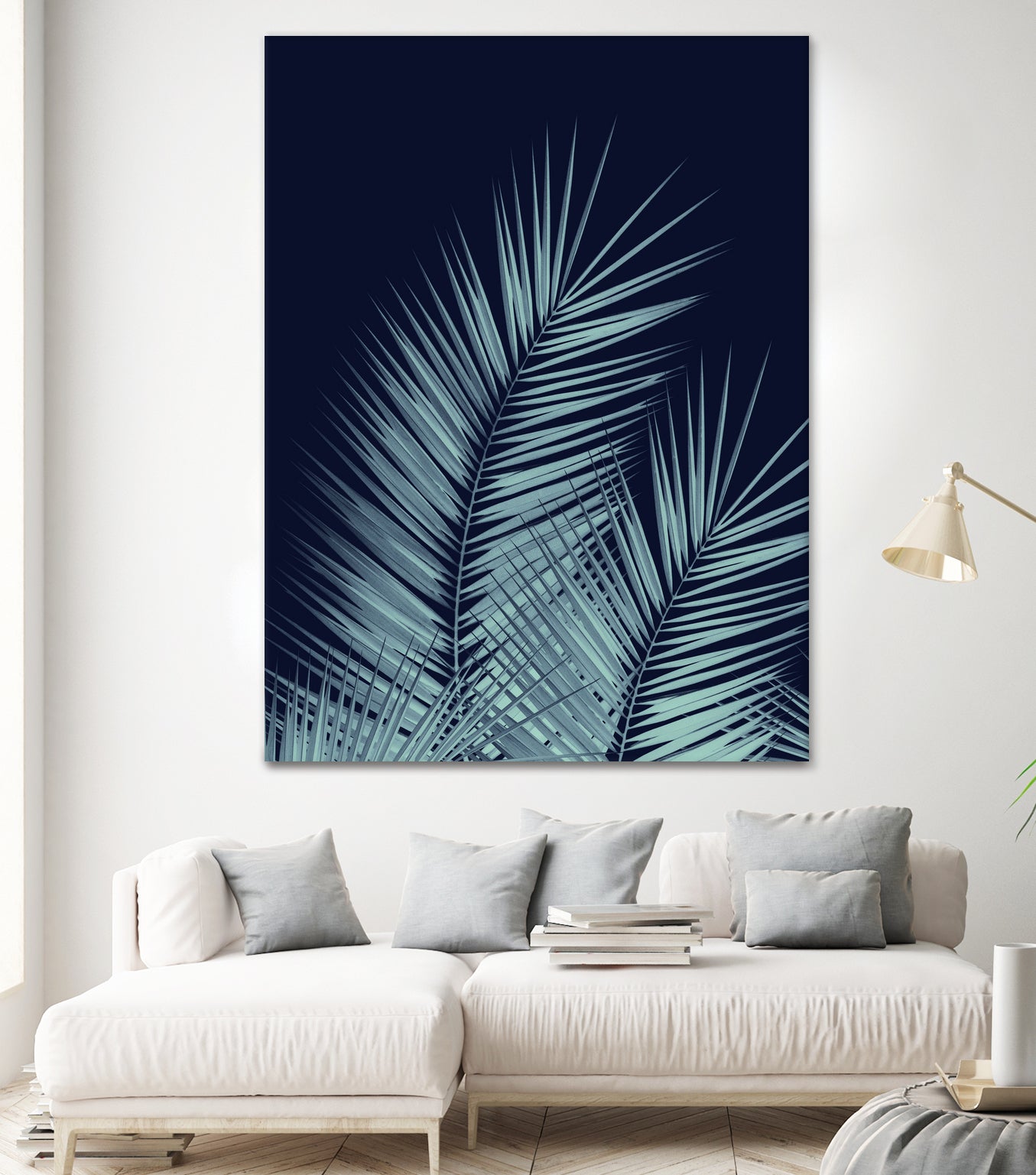 Navy Blue Palm Leaves Dream - Cali Summer Vibes #1 #tropical by Anita & Bella Jantz on GIANT ART - blue photo illustration