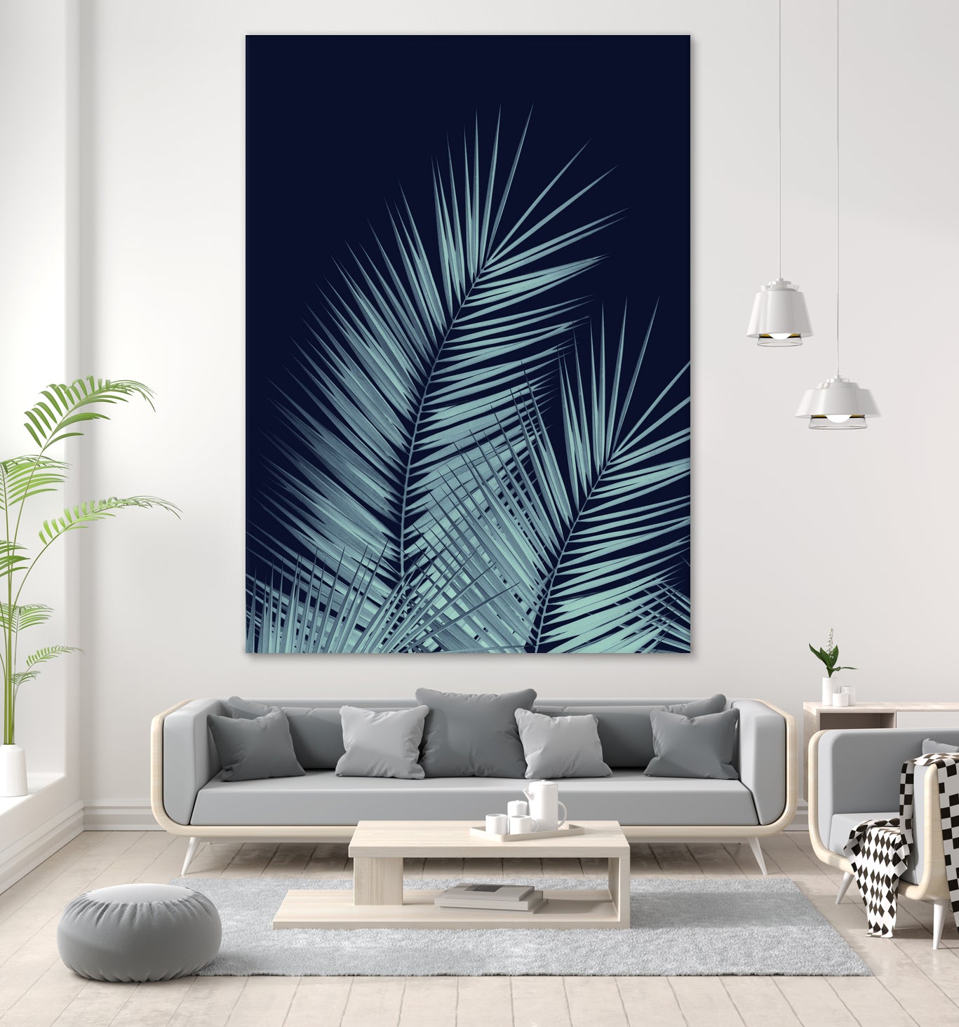 Navy Blue Palm Leaves Dream - Cali Summer Vibes #1 #tropical by Anita & Bella Jantz on GIANT ART - blue photo illustration