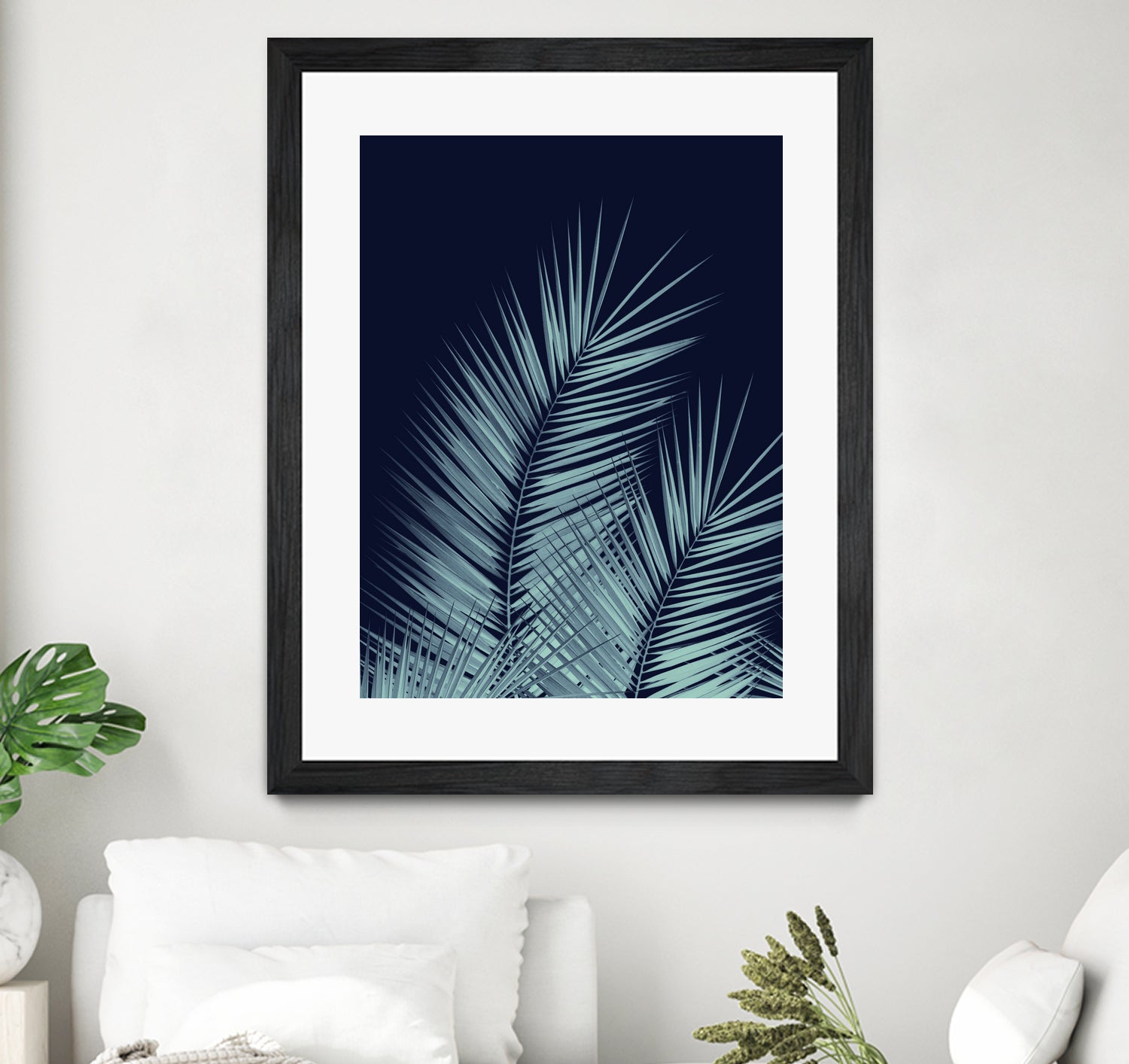 Navy Blue Palm Leaves Dream - Cali Summer Vibes #1 #tropical by Anita & Bella Jantz on GIANT ART - blue photo illustration