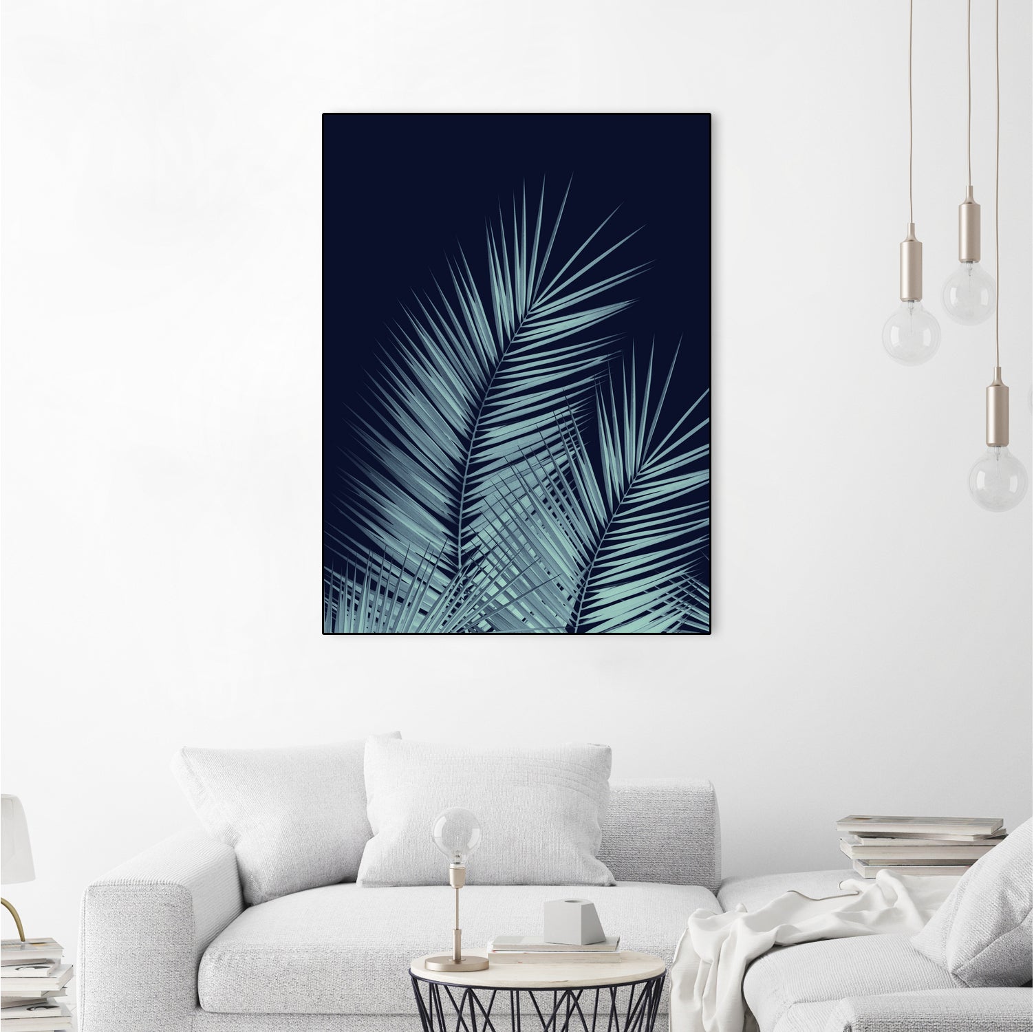 Navy Blue Palm Leaves Dream - Cali Summer Vibes #1 #tropical by Anita & Bella Jantz on GIANT ART - blue photo illustration