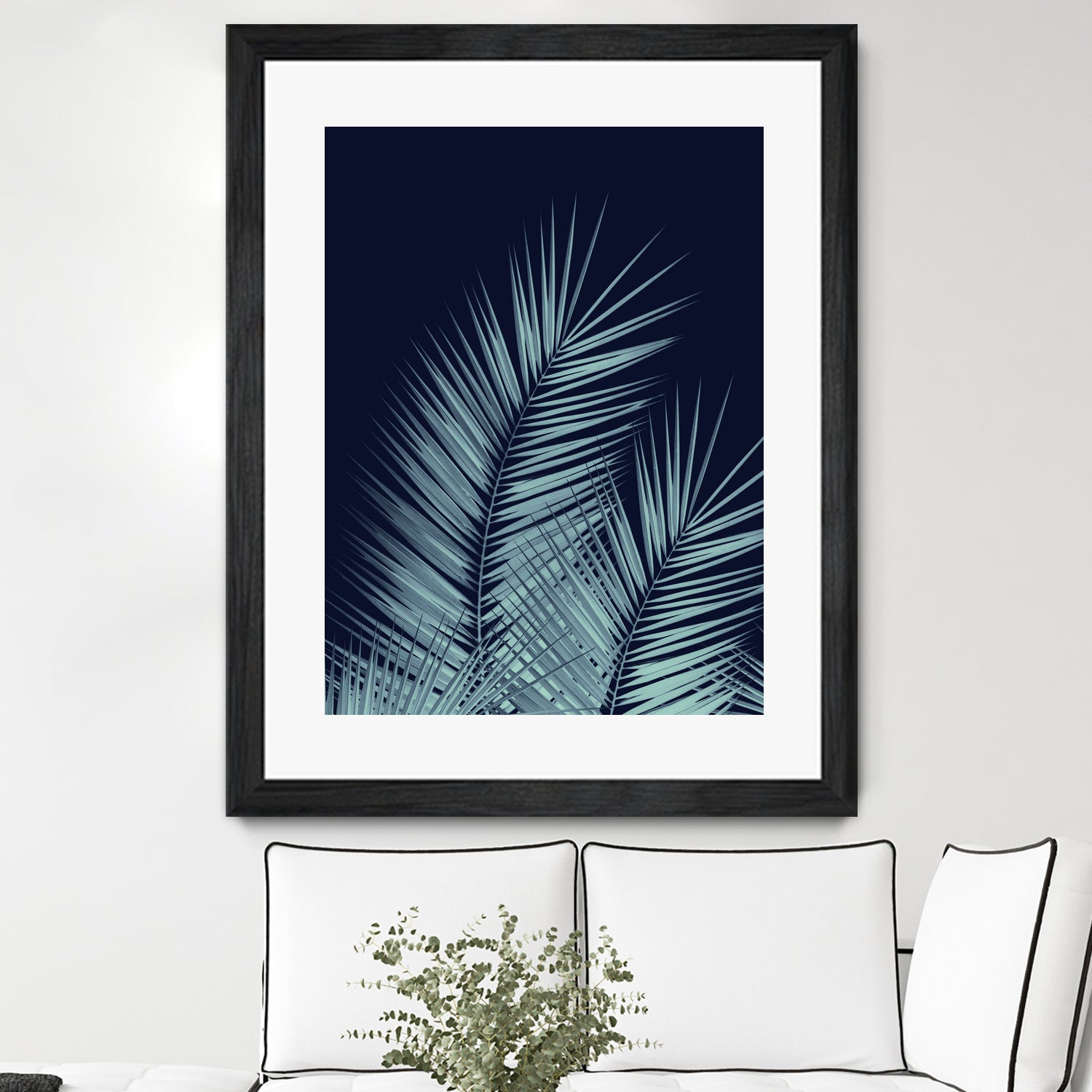 Navy Blue Palm Leaves Dream - Cali Summer Vibes #1 #tropical by Anita & Bella Jantz on GIANT ART - blue photo illustration