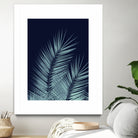 Navy Blue Palm Leaves Dream - Cali Summer Vibes #1 #tropical by Anita & Bella Jantz on GIANT ART - blue photo illustration