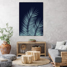 Navy Blue Palm Leaves Dream - Cali Summer Vibes #1 #tropical by Anita & Bella Jantz on GIANT ART - blue photo illustration