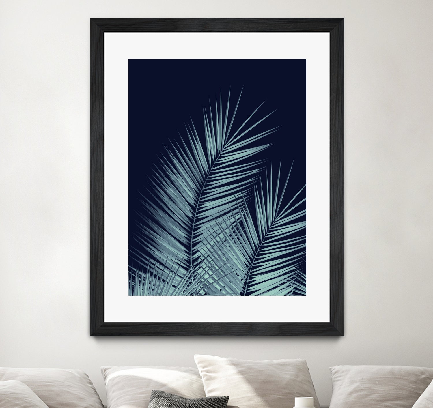 Navy Blue Palm Leaves Dream - Cali Summer Vibes #1 #tropical by Anita & Bella Jantz on GIANT ART - blue photo illustration