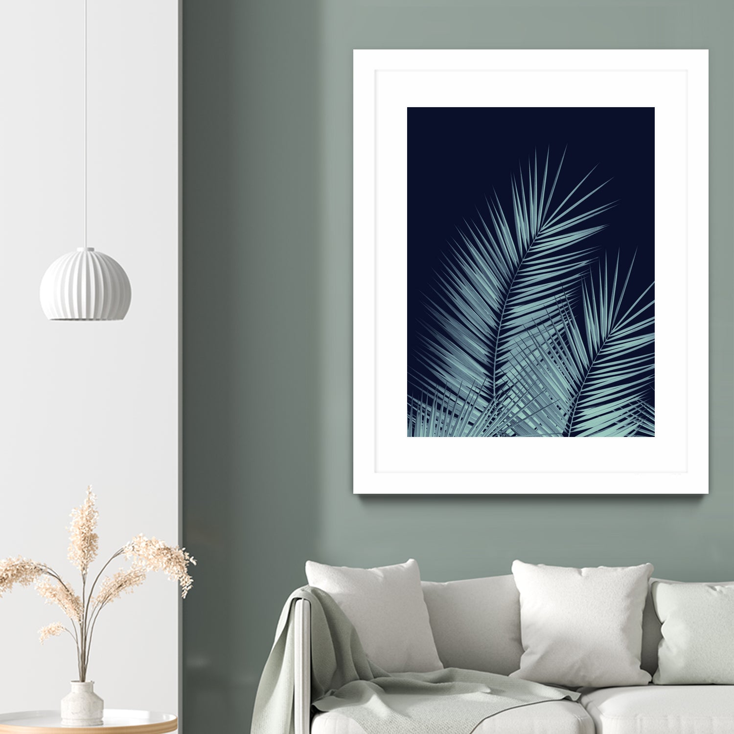 Navy Blue Palm Leaves Dream - Cali Summer Vibes #1 #tropical by Anita & Bella Jantz on GIANT ART - blue photo illustration