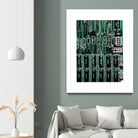 Printed circuit board circuits by Wiguna Asmorohadi on GIANT ART - green vector illustration