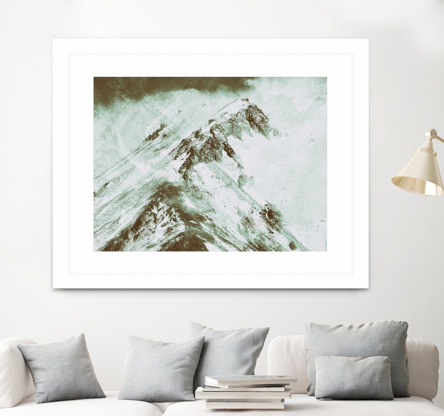 Peak of Mt Shasta by Arlene Carley on GIANT ART - green photo manipulation