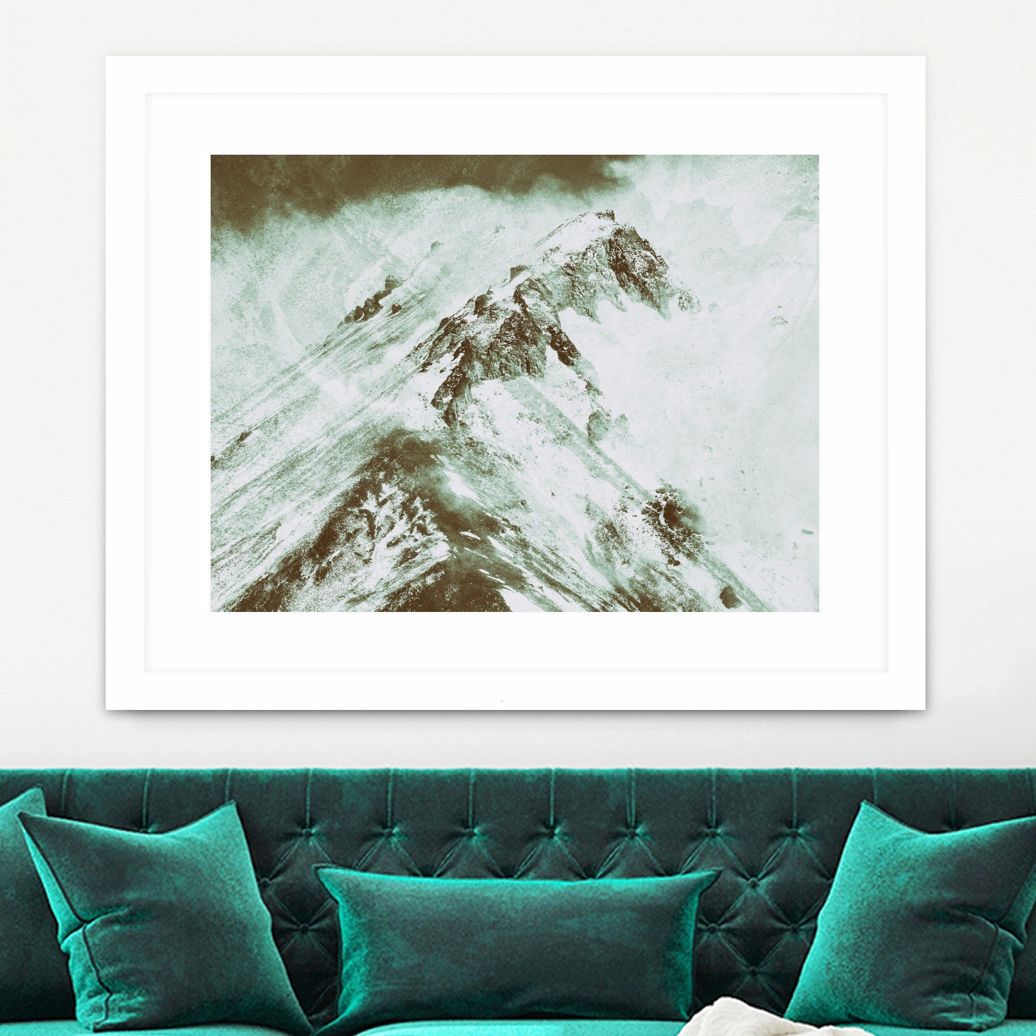 Peak of Mt Shasta by Arlene Carley on GIANT ART - green photo manipulation