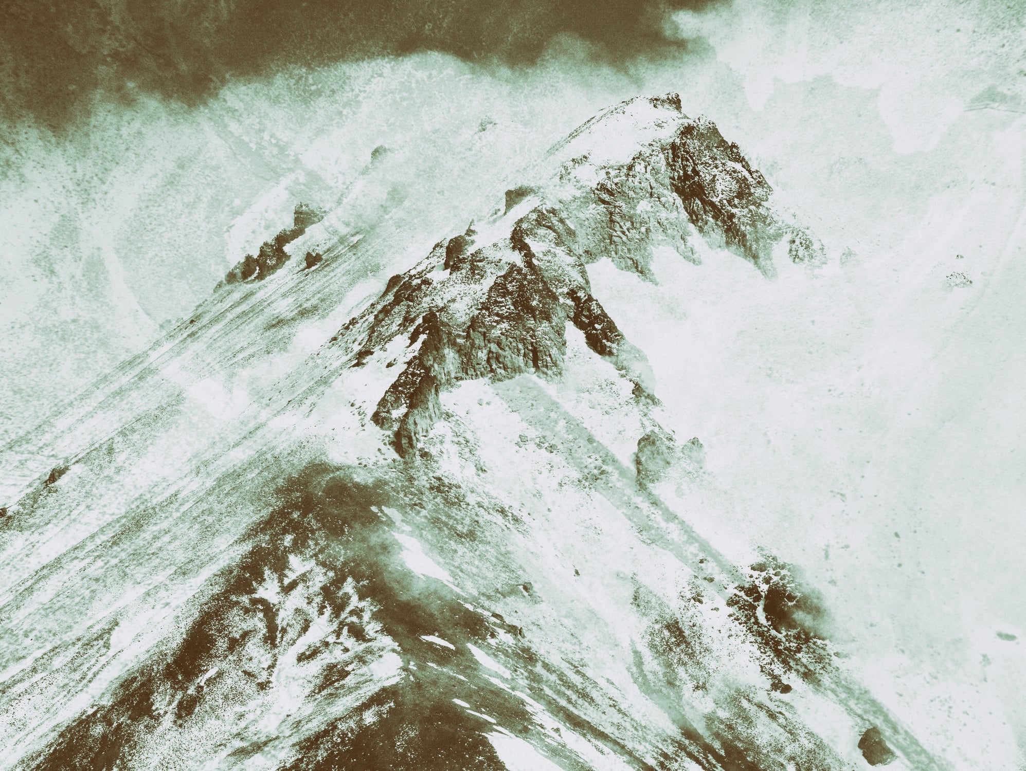 Peak of Mt Shasta by Arlene Carley on GIANT ART - green photo manipulation