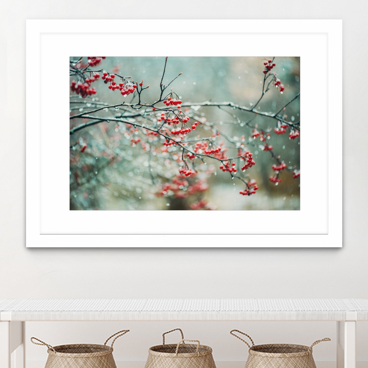 berries in snow by Amy Buxton on GIANT ART - red photo illustration