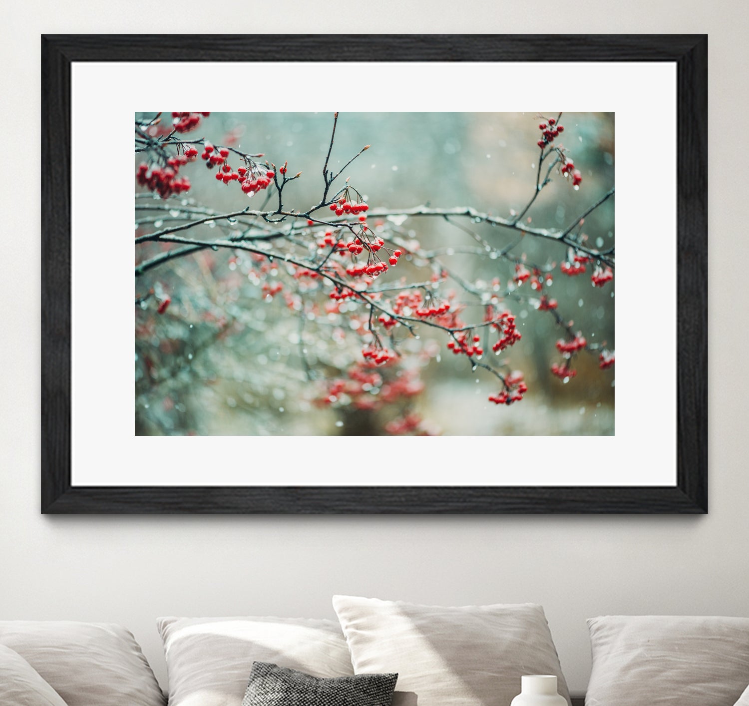 berries in snow by Amy Buxton on GIANT ART - red photo illustration