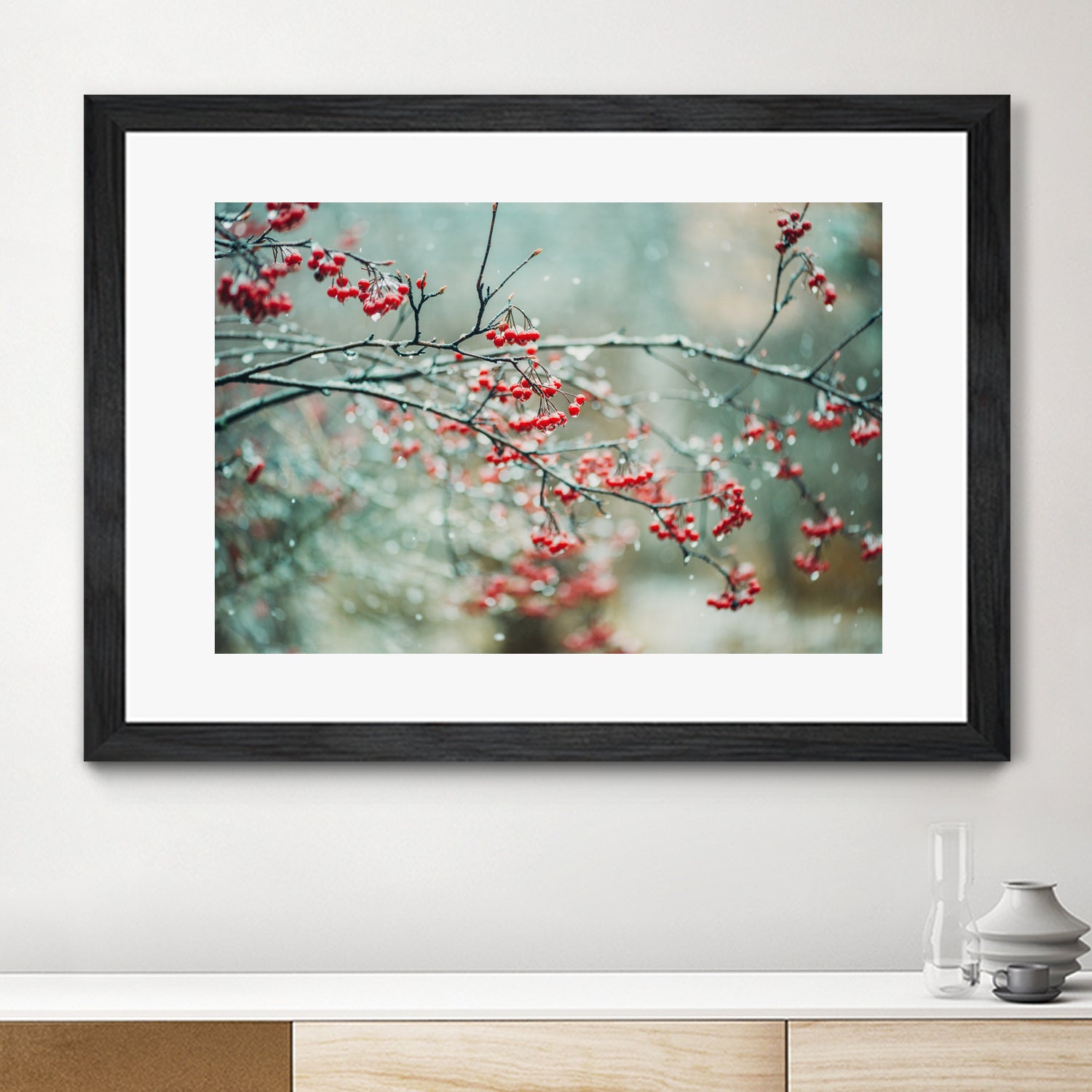 berries in snow by Amy Buxton on GIANT ART - red photo illustration