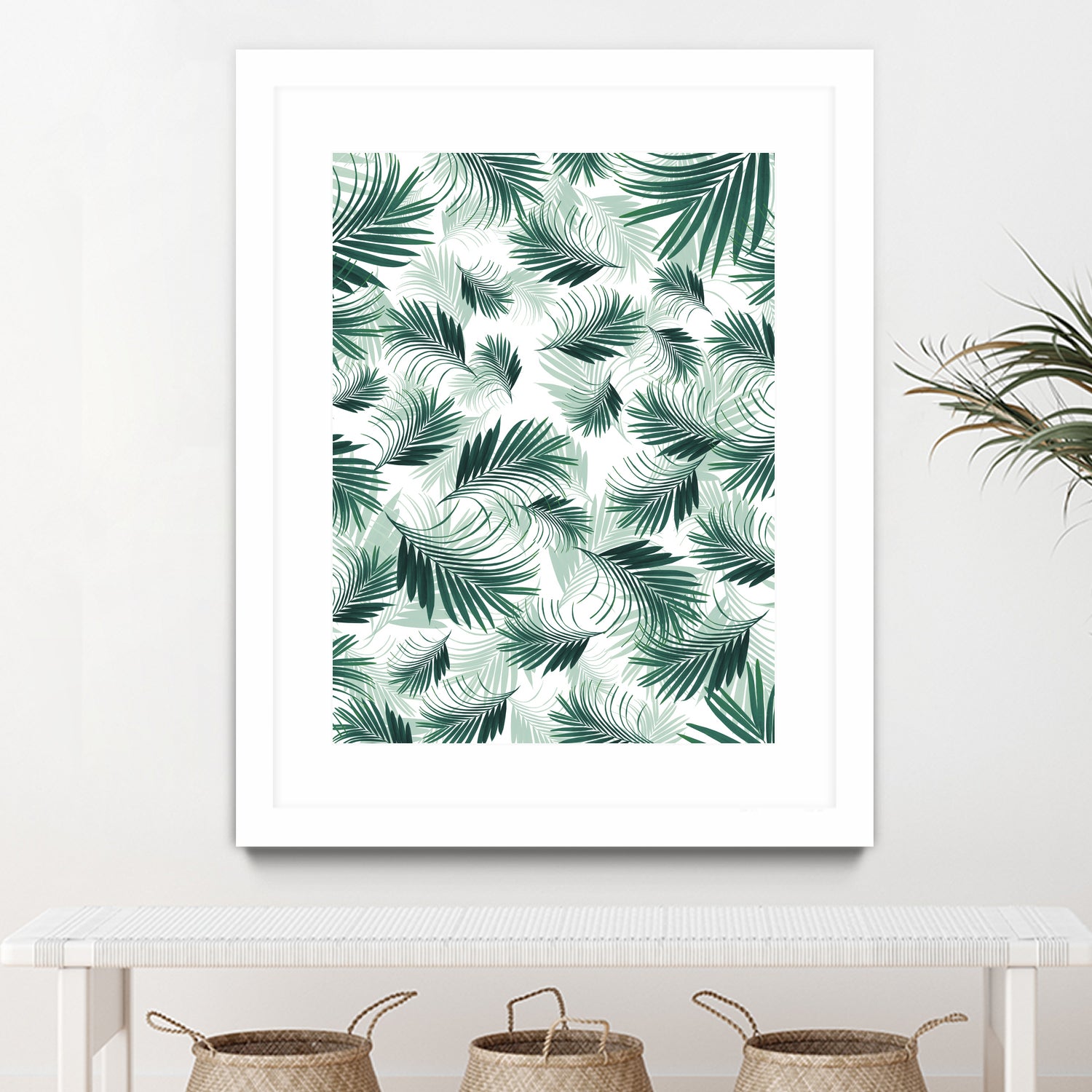 Tropical Green Palms Pattern #1 #tropical #decor #art by Anita & Bella Jantz on GIANT ART - green photo illustration