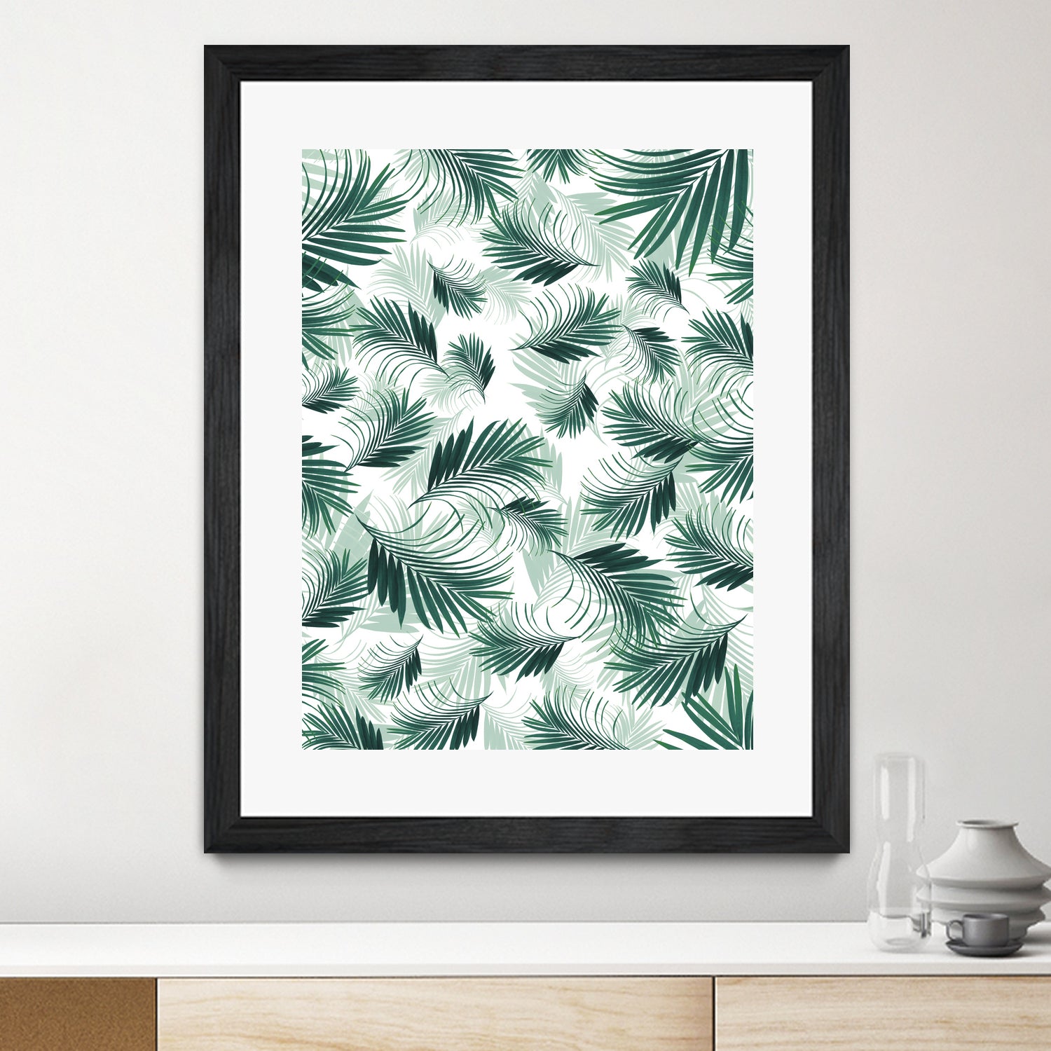 Tropical Green Palms Pattern #1 #tropical #decor #art by Anita & Bella Jantz on GIANT ART - green photo illustration