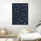 Midnight Navy Terrazzo #1 #decor #art by Anita & Bella Jantz on GIANT ART - blue digital drawing